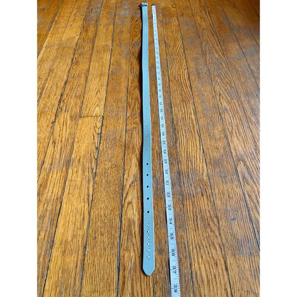 EDDIE BAUER Skinny Light Green Leather Belt w/Whipstitch Accent sz S - Picture 11 of 11